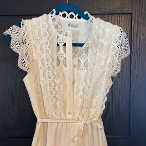 Elegant White Lace Maxi Dress